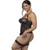 SUBBLIME - TEDDY CON LIGA DETALLE ENCAJES Y TIRAS NEGRO S/M - Imagen 2