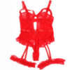SUBBLIME - TEDDY CON LIGA DETALLE ENCAJE Y TIRAS ROJO S/M - Imagen 3