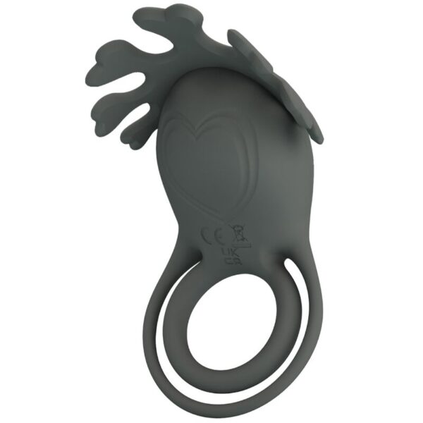 PRETTY LOVE - RUBEN DOBLE ANILLO VIBRADOR CON ESTIMULADOR GRIS - Imagen 4