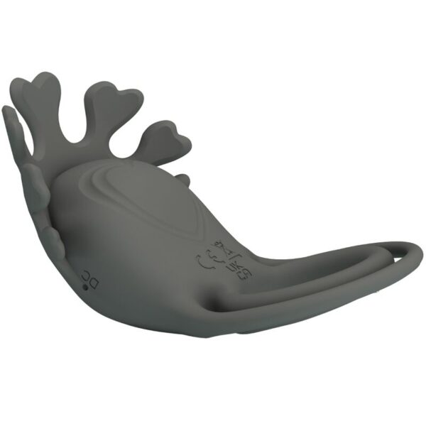PRETTY LOVE - RUBEN DOBLE ANILLO VIBRADOR CON ESTIMULADOR GRIS - Imagen 5