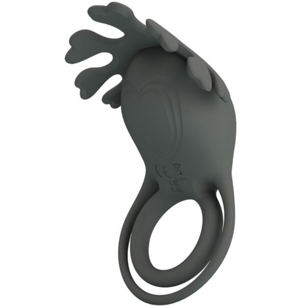 PRETTY LOVE - RUBEN DOBLE ANILLO VIBRADOR CON ESTIMULADOR GRIS - Imagen 3