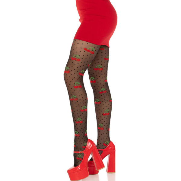 LEG AVENUE - MEDIAS LUNARES CEREZA NEGRO - Imagen 3