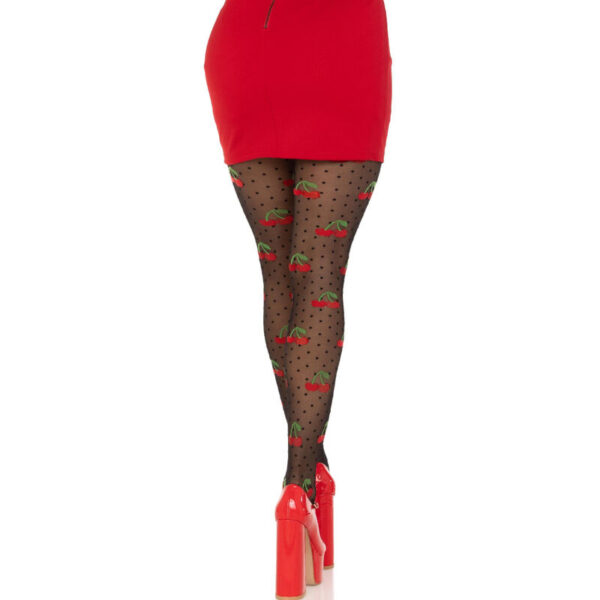 LEG AVENUE - MEDIAS LUNARES CEREZA NEGRO - Imagen 2