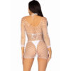LEG AVENUE - VESTIDO DE REJILLA MANGA LARGA BLANCO TALLA ÚNICA - Imagen 2