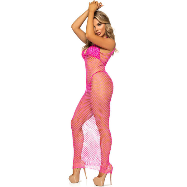 LEG AVENUE - VESTIDO DE REJILLA LARGO AMARILLO TALLA ÚNICA - Imagen 5