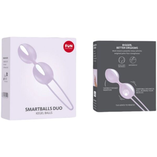 FUN FACTORY - SMARTBALLS DUO BOLAS PELVICAS BLANCO / LILA PASTEL - Imagen 4