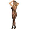 SUBBLIME - 951696 BODYSTOCKING CROTCHLESS DE REJILLA CON TIRAS EN HOMBROS NEGRO TALLA ÚNICA - Imagen 3