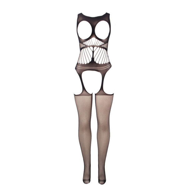 SUBBLIME - 951900 BODYSTOCKING CROTCHLESS DE REJILLA CON COPA Y HOMBROS ABIERTOS NEGRO TALLA ÚNICA - Imagen 3