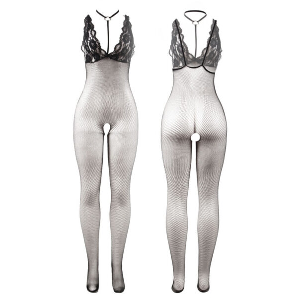 SUBBLIME - 951993 BODYSTOCKING CROTCHLESS DE REJILLA TRANSPARENTE NEGRO TALLA ÚNICA - Imagen 3