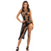 SUBBLIME - 952129 BODYSTOCKING DE REJILLA CON DISEÑO DE VESTIDO Y DETALLES FLORALES NEGRO TALLA ÚNICA - Imagen 3