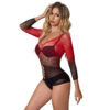 SUBBLIME - 952259 VESTIDO DE REJILLA ELÁSTICO MANGA LARGA DEGRADADO ROJO Y NEGRO TALLA ÚNICA - Imagen 2