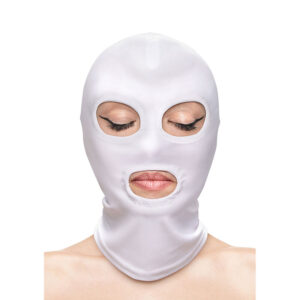 NS NOVELTIES - FETISH  FASHION PASAMONTAÑAS APERUTRA DE OJOS Y BOCA NYLON BLANCO