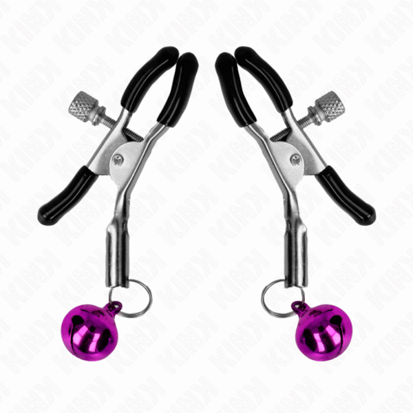 KINK - PINZAS PARA PEZONES CON CAMPANILLA VIOLETA 6 CM - Imagen 2