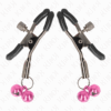 KINK - PINZAS PARA PEZONES CON DOBLE CAMPANILLA ROSA 6 CM - Imagen 2