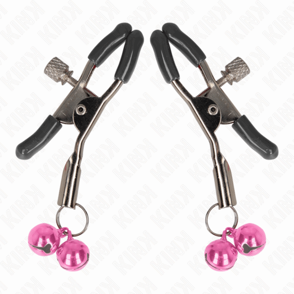 KINK - PINZAS PARA PEZONES CON DOBLE CAMPANILLA ROSA 6 CM - Imagen 2