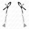 KINK - PINZAS PARA PEZONES CON COLGANTE DE CAMPANA PLATEADO 6 CM - Imagen 2