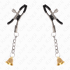 KINK - PINZAS PARA PEZONES CON COLGANTE DE CAMPANA DORADO 6 CM - Imagen 2