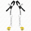 KINK - PINZAS PARA PEZONES CON COLGANTE DE CASCABEL DORADO 6 CM - Imagen 2