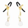 KINK - PINZAS PARA PEZONES DORADAS CON COLGANTE DE VIDRIO 6 CM - Imagen 2