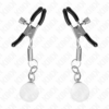 KINK - PINZAS PARA PEZONES PLATEADAS CON COLGANTE DE VIDRIO 6 CM - Imagen 2
