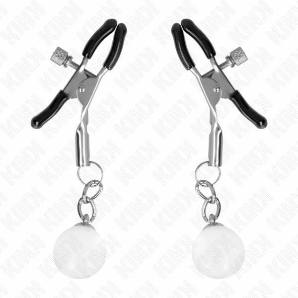KINK - PINZAS PARA PEZONES PLATEADAS CON COLGANTE DE VIDRIO 6 CM - Imagen 2