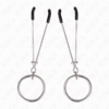 KINK - PINZAS PARA PEZONES FINA CON ARO PLATEADO 7 CM