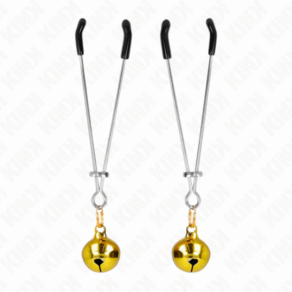 KINK - PINZAS PARA PEZONES FINA CON CASCABEL DORADO 7 CM - Imagen 2