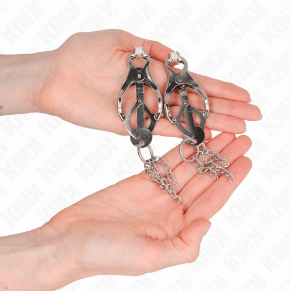 KINK - PINZAS PARA PEZONES ESTILO JAPONÉS CON CADENAS PLATEADO - Imagen 3