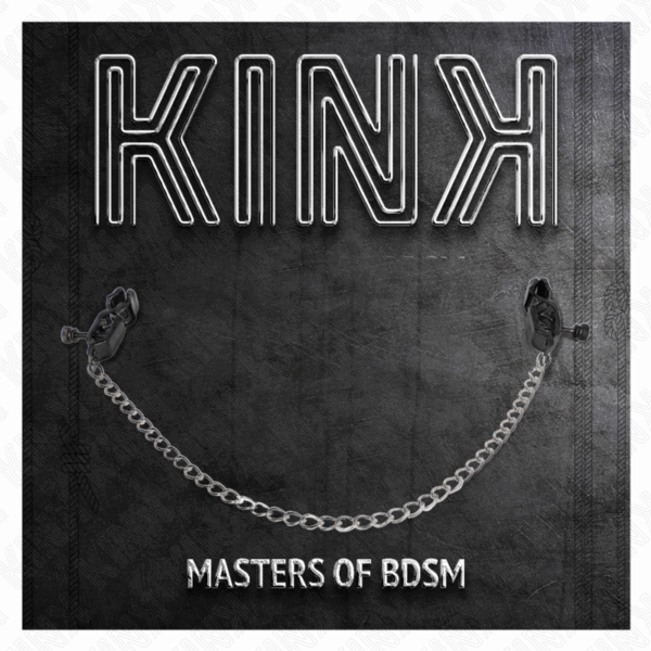 KINK - PINZAS PARA PEZONES PLANAS NEGRO CON CADENA PLATEADO 30 CM - Imagen 5