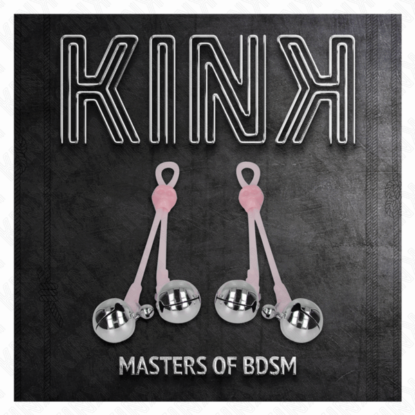KINK - PINZAS PARA PEZONES LUMINOSAS FORMA CALABERA CON CASCABEL SONORO AJUSTABLE ROSA / PLATEADO - Imagen 5