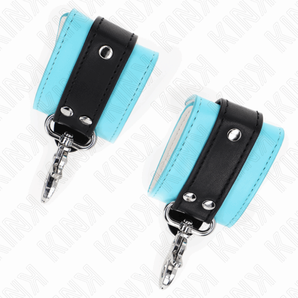 KINK - MUÑEQUERAS CON CIERRE PREMIUM NEGRO / AZUL AJUSTABLE 21-28 CM X 5.5 CM - Imagen 4