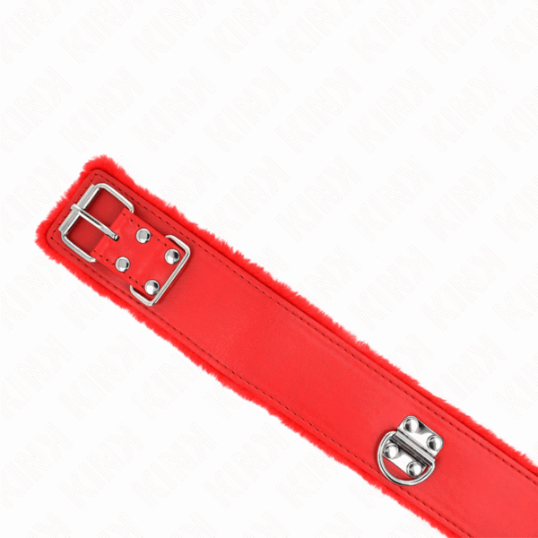 KINK - COLLAR CON CORREA 116 CM CON TACHUELAS PLATEADAS MODELO 4 ROJO AJUSTABLE 40-48 CM X 6 CM - Imagen 5