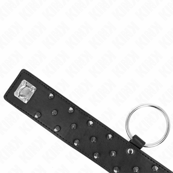 KINK - COLLAR CON CORREA 65 CM CON TACHUELAS PLATEADAS MODELO 5 AJUSTABLE 36-43 CM X 5 CM - Imagen 5