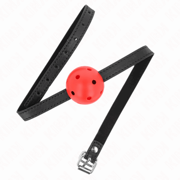 KINK - MORDAZA DE BOLA 4.5 CM TRANSPIRABLE SIMPLICITY ROJO 62 x 1.5 CM - Imagen 2