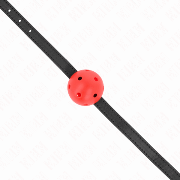 KINK - MORDAZA DE BOLA 4.5 CM TRANSPIRABLE SIMPLICITY ROJO 62 x 1.5 CM - Imagen 4