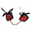 KINK - MUÑEQUERAS DISEÑO ESCÁNDALO ROJO-NEGRO DETALLE LAZO 24.5 CM X 6.5 CM - Imagen 2