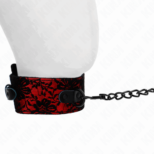 KINK - COLLAR CON CORREA 105 CM DE ENCAJE CON CINTURÓN DE CUERO REAL 44 X 5.5 CM - Imagen 4