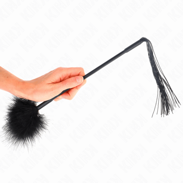 KINK - LÁTIGO DE SILICONA CON PLUMAS PARA COSQUILLAS 47 CM - Imagen 5