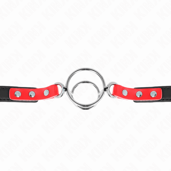 KINK - MORDAZA CON MÚLTIPLES JUNTAS TÓRICAS 4 / 4.8 CM ROJO AJUSTABLE 38 X 56 CM - Imagen 4