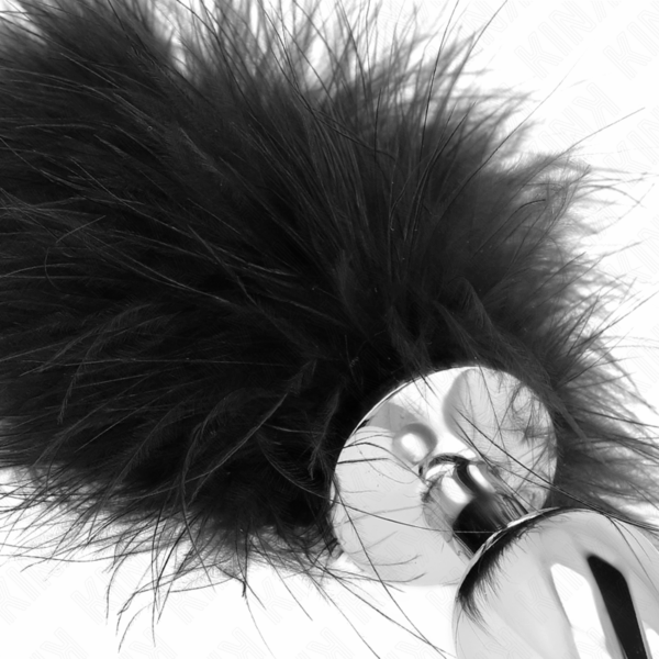 KINK - PLUG ANAL 11 x 7 CM ACERO INOXIDABLE CON PLUMA 11 CM - Imagen 4
