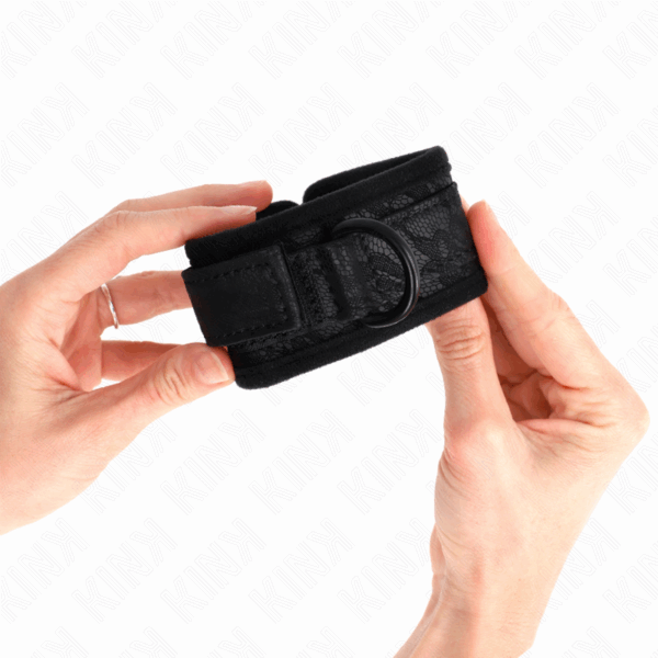 KINK - MUÑEQUERAS DE ENCAJE Y NEOPRENO AJUSTABLE NEGRO 20-29 CM X 5 CM - Imagen 3