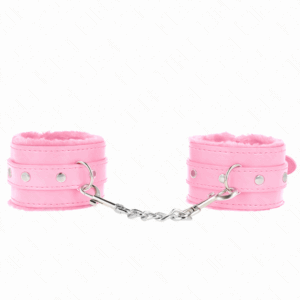 KINK - MUÑEQUERAS FORRADAS PREMIUM ROSA CON CORREA ROSA AJUSTABLE 17-29 CM X 6 CM