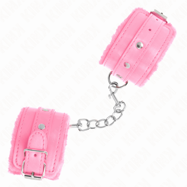 KINK - MUÑEQUERAS FORRADAS PREMIUM ROSA CON CORREA ROSA AJUSTABLE 17-29 CM X 6 CM - Imagen 2