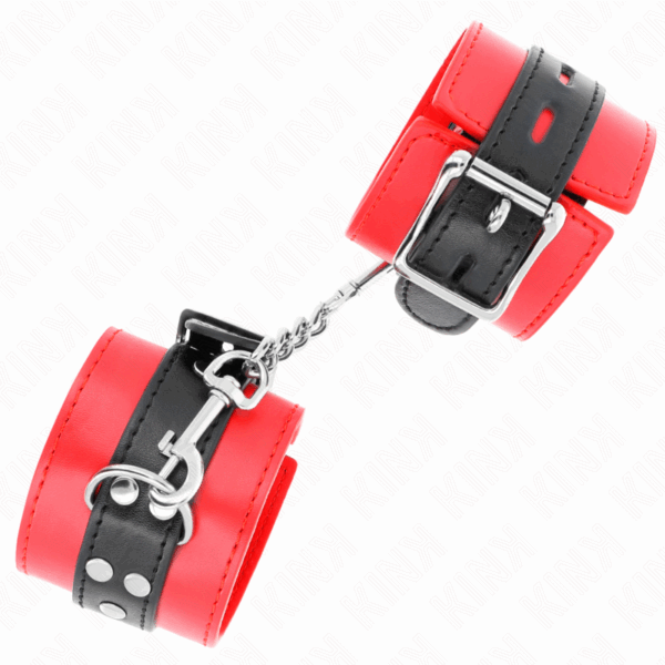 KINK - MUÑEQUERAS ROJO CON CORREA NEGRO AJUSTABLE 17-28 CM X 6 CM - Imagen 2