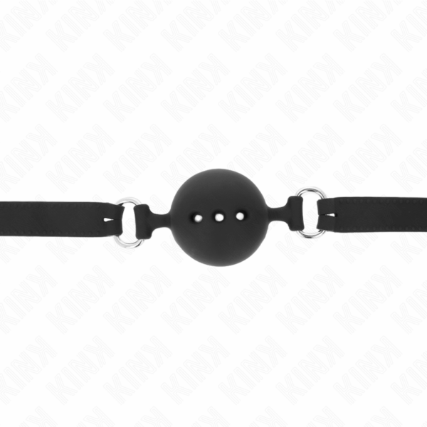 KINK - MORDAZA 55 x 2 CM DE BOLA 4.5 CM DE SILICONA COMPLETA TALLA M NEGRO AJUSTABLE 35-51 CM - Imagen 4