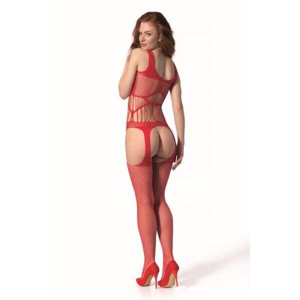 PASSION - BS 106 BODYSTOCKING ROJO TALLA ÚNICA - Imagen 2