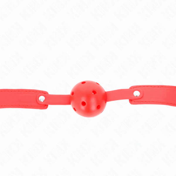 KINK - MORDAZA DE BOLA 4.5 CM TRANSPIRABLE ROJO 65 x 2.5 CM - Imagen 4