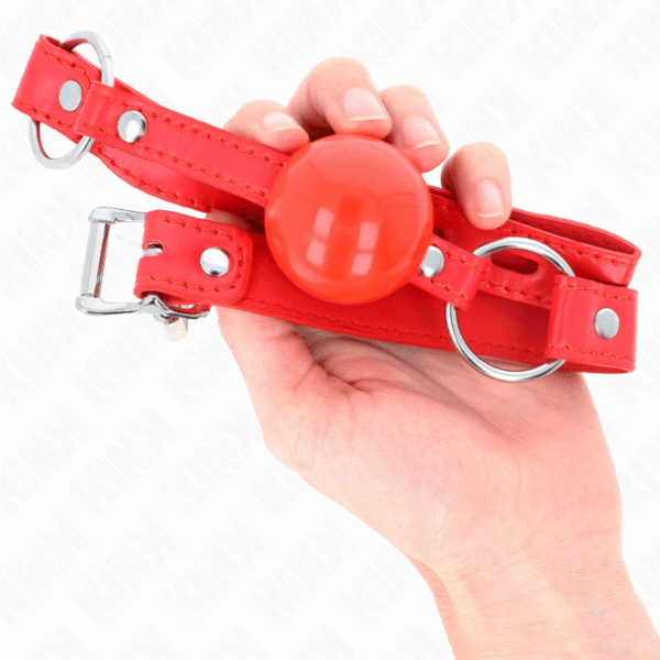 KINK - MORDAZA DE BOLA 4 CM TPE CON CANDADO ROJO 60 x 2 CM - Imagen 4