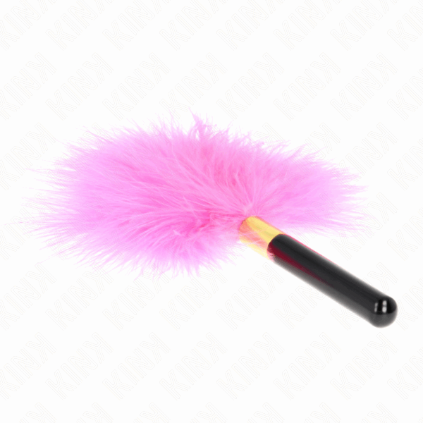 KINK - PLUMAS PARA COSQUILLAS METAL DORADO FUCSIA 18 CM - Imagen 2