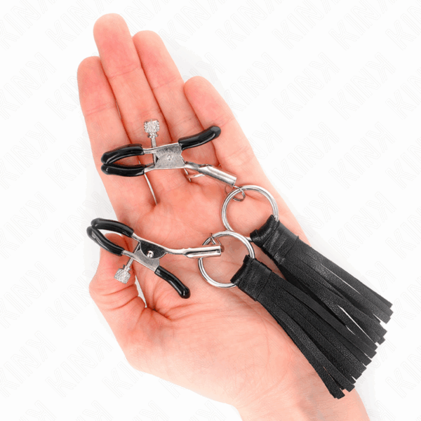 KINK - PINZAS PARA PEZONES CON BORLAS DE POLIPIEL 6 CM - Imagen 4